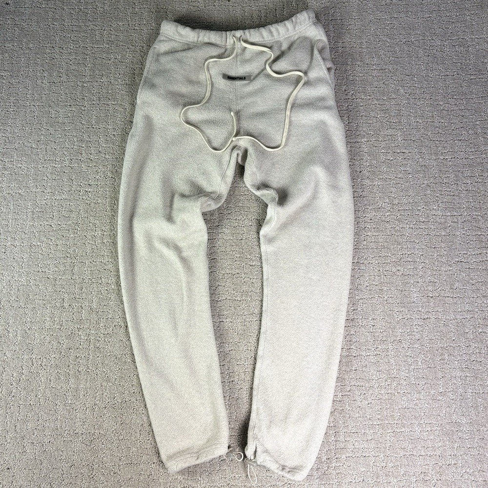 Fear of God Essentials Pants Mens Small Cream Sherpa Fleece Sweatpants Joggers